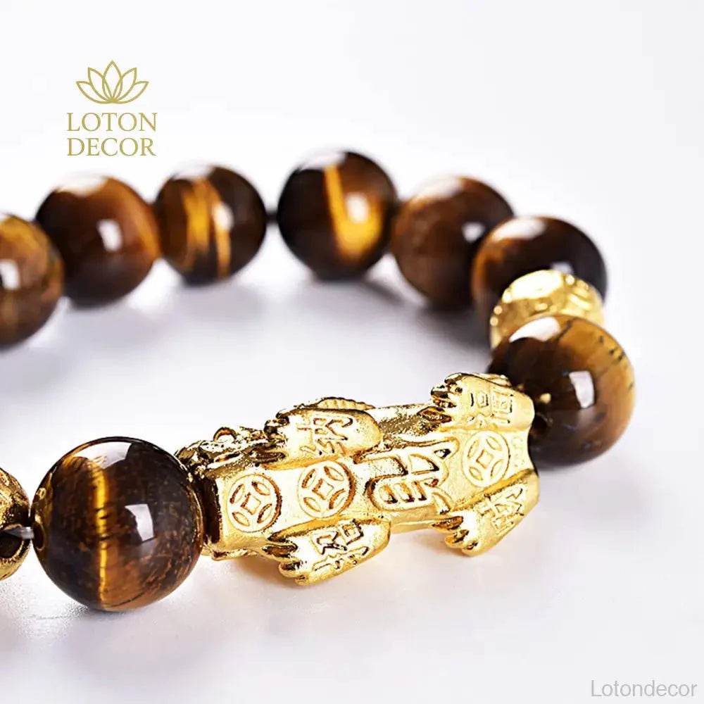 Tiger Eye Pi Yao Bracelet – 14mm Lucky Wealth Amulet - Loton Decor