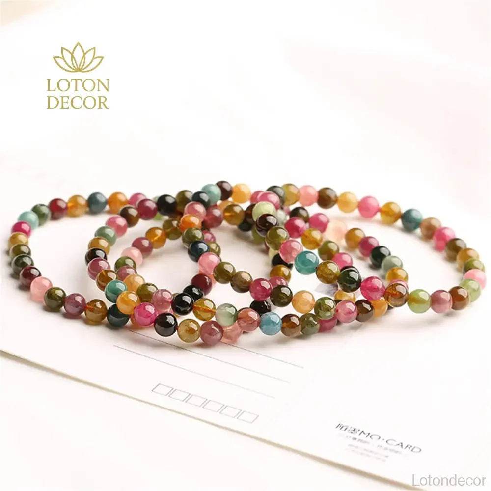 Tourmaline Candy Bracelet – Wealth & Protection Amulet - Loton Decor