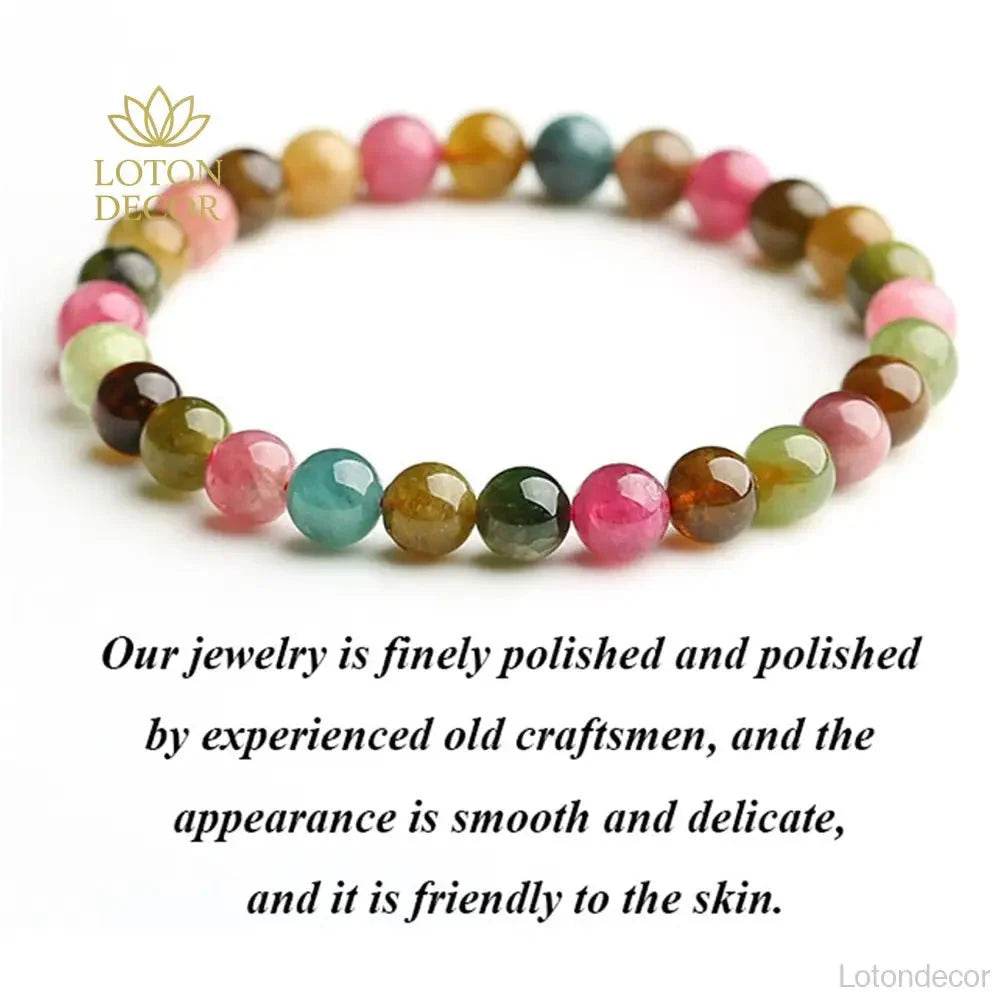 Tourmaline Candy Bracelet – Wealth & Protection Amulet - Loton Decor