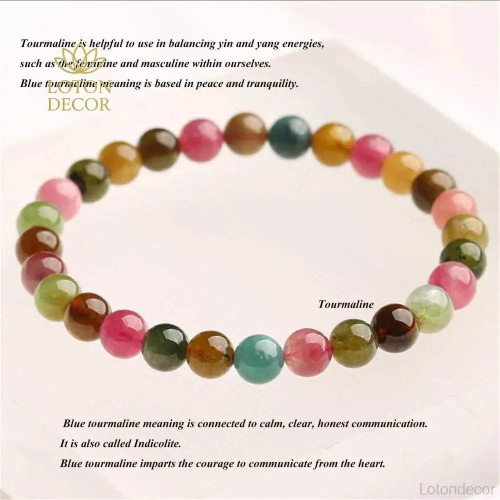 Tourmaline Candy Bracelet – Wealth & Protection Amulet - Loton Decor