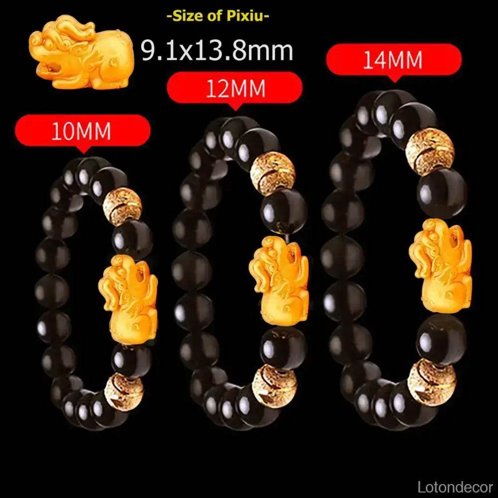 White Turquoise Pi Xiu Bracelet 18K Gold-filled Pure Silver Pi Yao Feng Shui Wealth Pi Yao Bracelet - Loton Decor