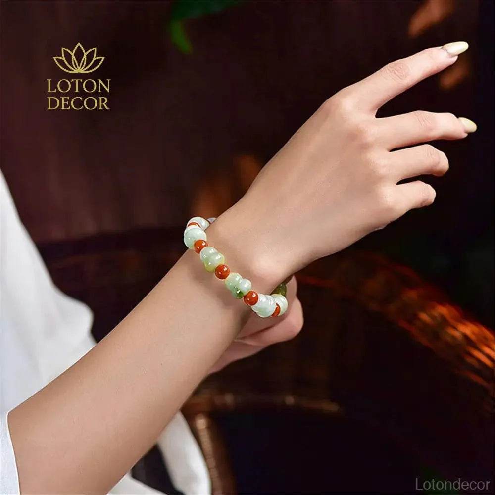 Wu Lou Jade Bracelet – Wealth Amulet for Men & Women - Loton Decor