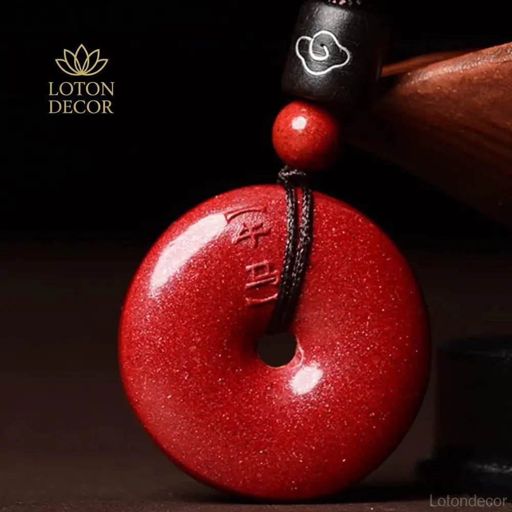 Zodiac Cinnabar Pendant Necklace – Feng Shui Reiki Crystal Amulet - Loton Decor