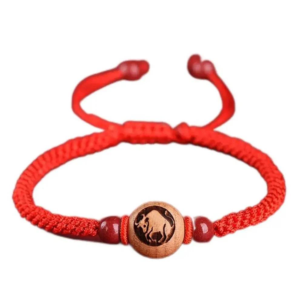 Zodiac Cinnabar Red String Bracelet – Lucky Wealth Charm - Loton Decor