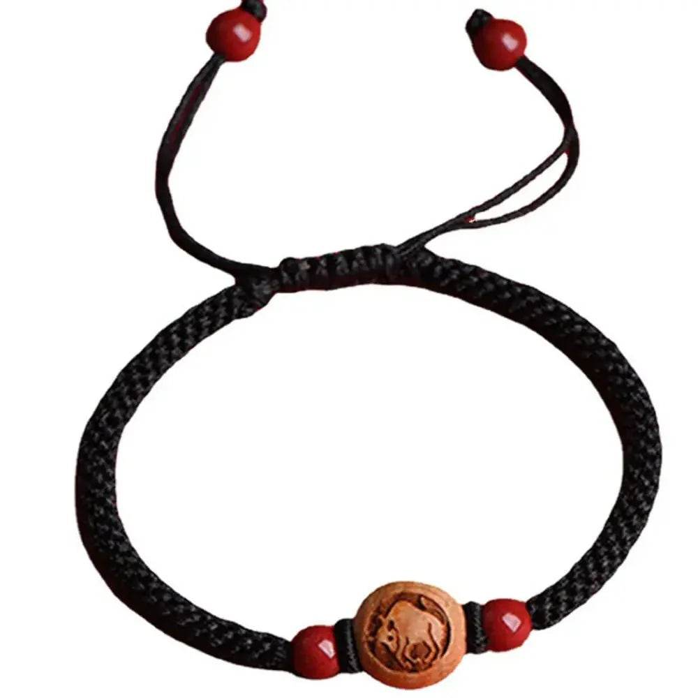 Zodiac Cinnabar Red String Bracelet – Lucky Wealth Charm - Loton Decor