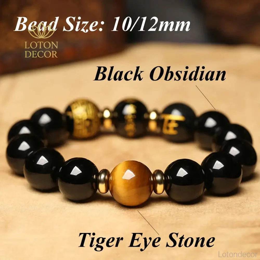 Zodiac Obsidian Bracelet – Feng Shui Wealth Crystal Charm - Loton Decor
