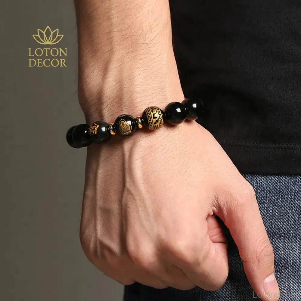 Zodiac Obsidian Bracelet – Feng Shui Wealth Crystal Charm - Loton Decor
